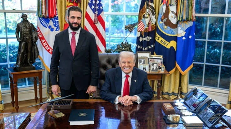 الرئيس الأمريكي دونالد ترامب والرئيس السوري أحمد الشرع