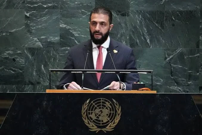 الرئيس احمد الشرع على منصة الامم المتحدة