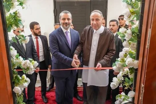 وزير الخارجية السوري أسعد الشيباني ووزير الدولة لشؤون ‏رئيس الوزراء محمد بن غلبون