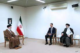 رئيس النظام السوري مع علي خامنئي